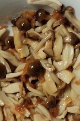 レンジで簡単梅きのこ